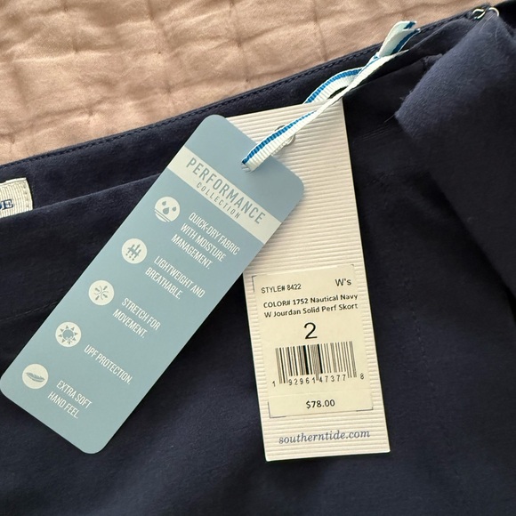 Southern Tide Jourdan Performance Skort Sz 2, Navy - Picture 11 of 13